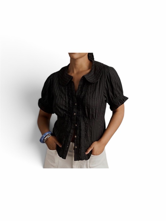 Pilcro Tops - Pilcro Kiera Tuxedo Blouse - Black